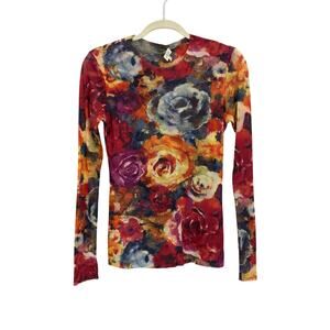Petit Pous Floral T-Shirt Red Large